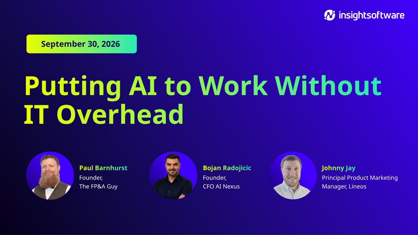 Webinar with insightsoftware: Putting AI to work without IT overhead